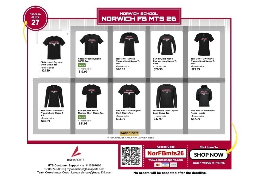 NHS Football Merchandise