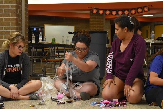 Students playing games at after prom