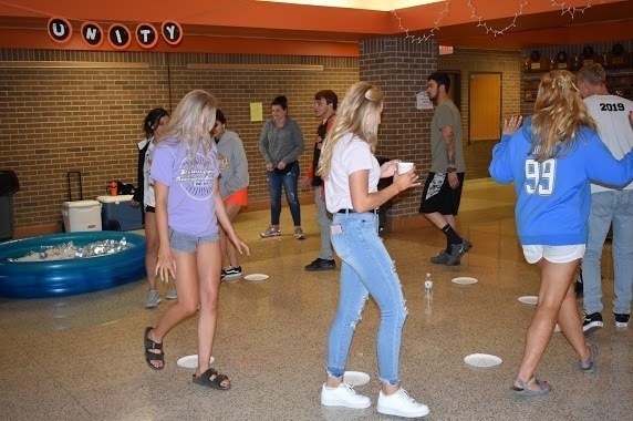 Students playing games at after prom