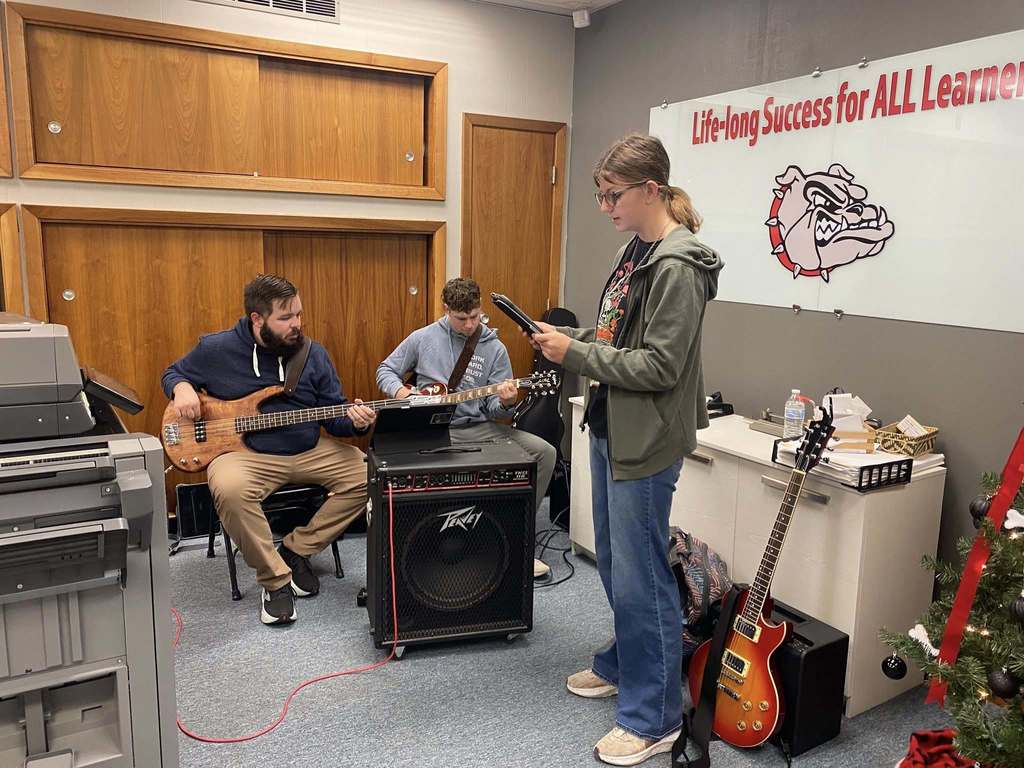 Students playing instruments