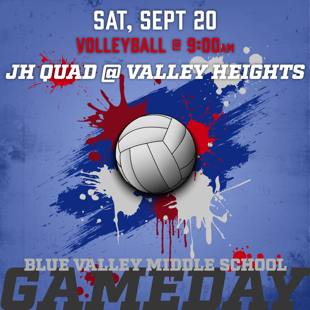 Volleyball graphic: Junior high quad at Valley Heights, Sat, September 20 at 9am