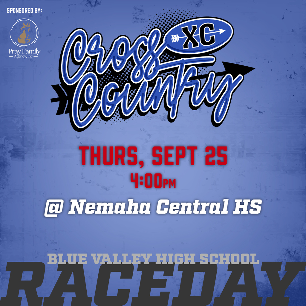 Cross Country graphic: Thursday, September 25 at 4pm at Nemaha Central High School