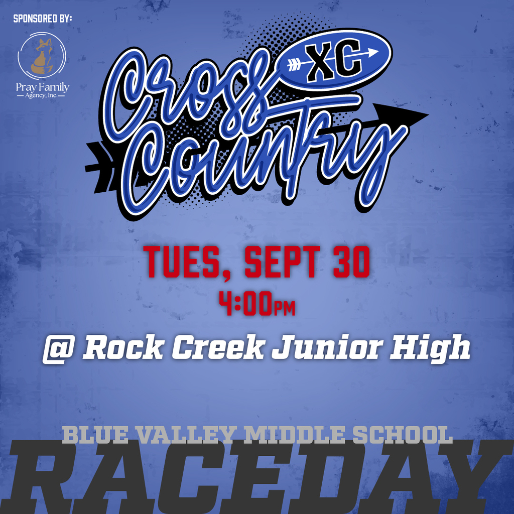Cross country graphic: Tuesday, September 30 at 4pm at Rock Creek Junior High