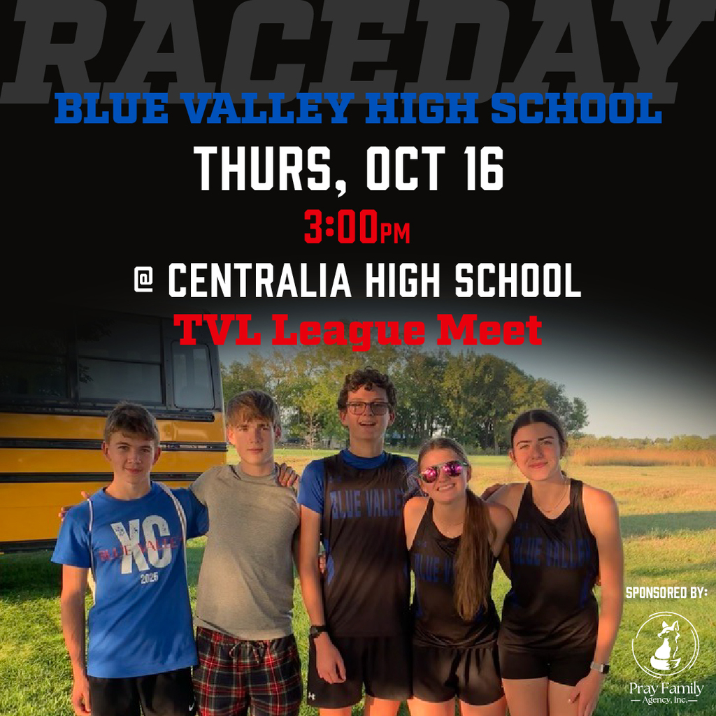 Cross country graphic: TVL League Meet at Centralia High School, Thursday, October 16 at 3pm