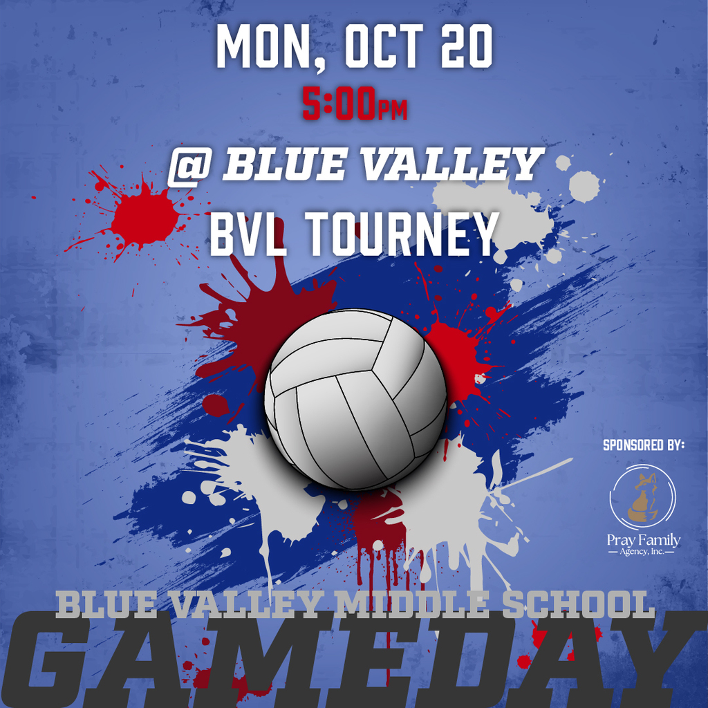 Volleyball graphic: BVL Tournament at Blue Valley, Monday, October 20 at 5pm