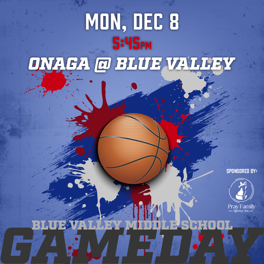 Basketball graphic: Monday, December 8, 5:45pm, Onaga at Blue Valley