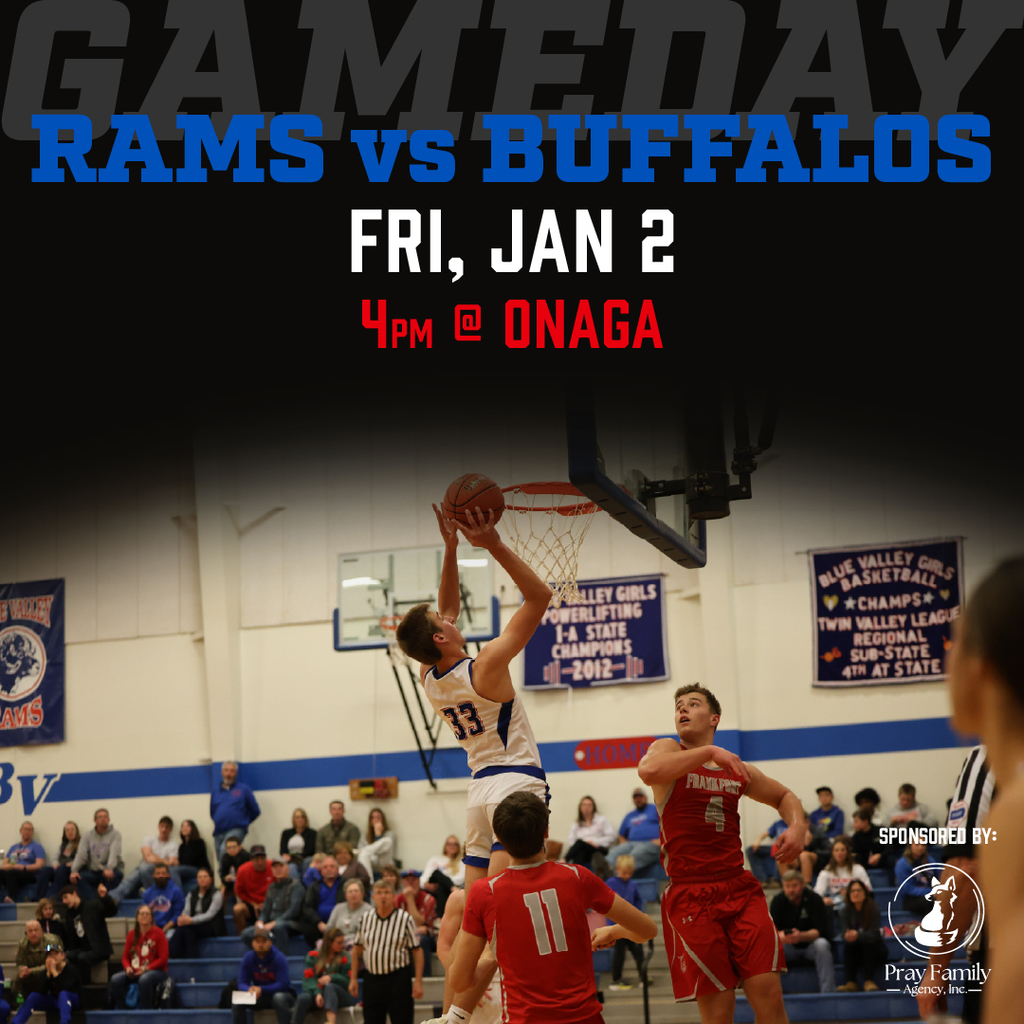 Basketball graphic: Friday, January 2, 4pm at Onaga