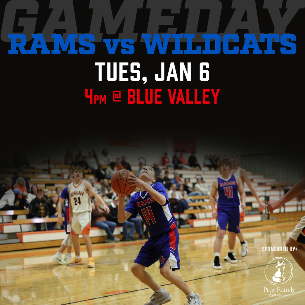 Basketball graphic: Tuesday, January 6, 4pm at Blue Valley