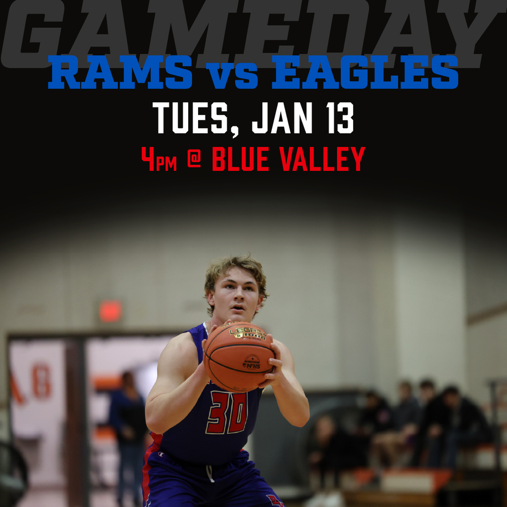 Basketball graphic: Tuesday, January 13, 4pm at Blue Valley