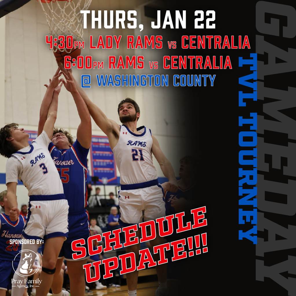 Basketball graphic: Thursday, January 22, 4:30pm and 6:00pm at Washington County