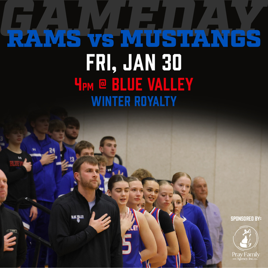 Basketball graphic: Friday, January 30, 4pm at Blue Valley
