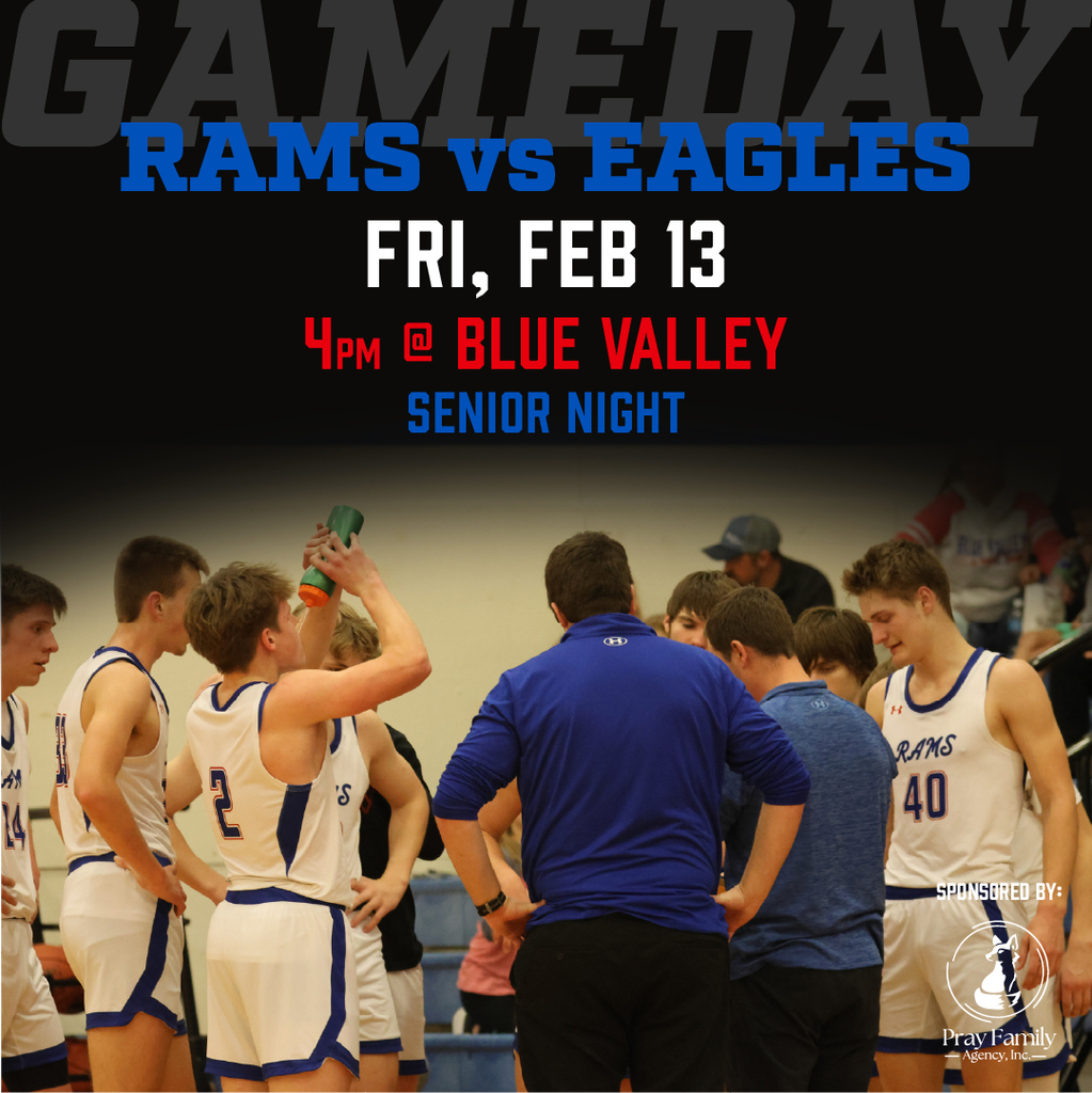 Basketball graphic: Friday, February 13, 4pm at Blue Valley