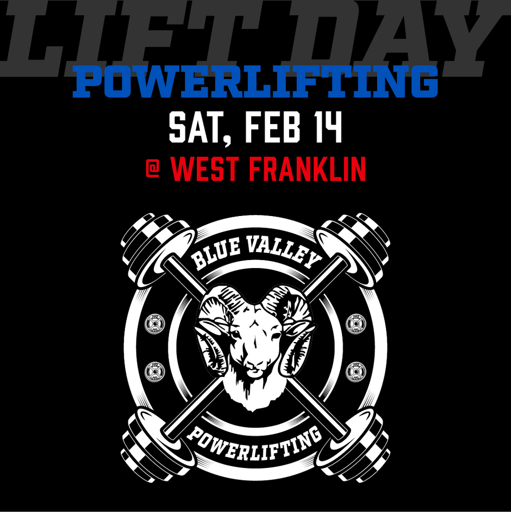 Powerlifting graphic: Saturday, February 14 at West Franklin