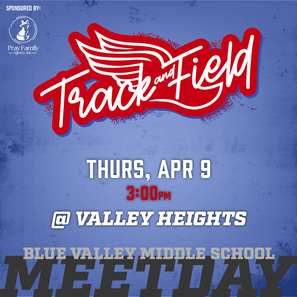 Track and field graphic: Thursday, April 9, 3pm at Valley Heights