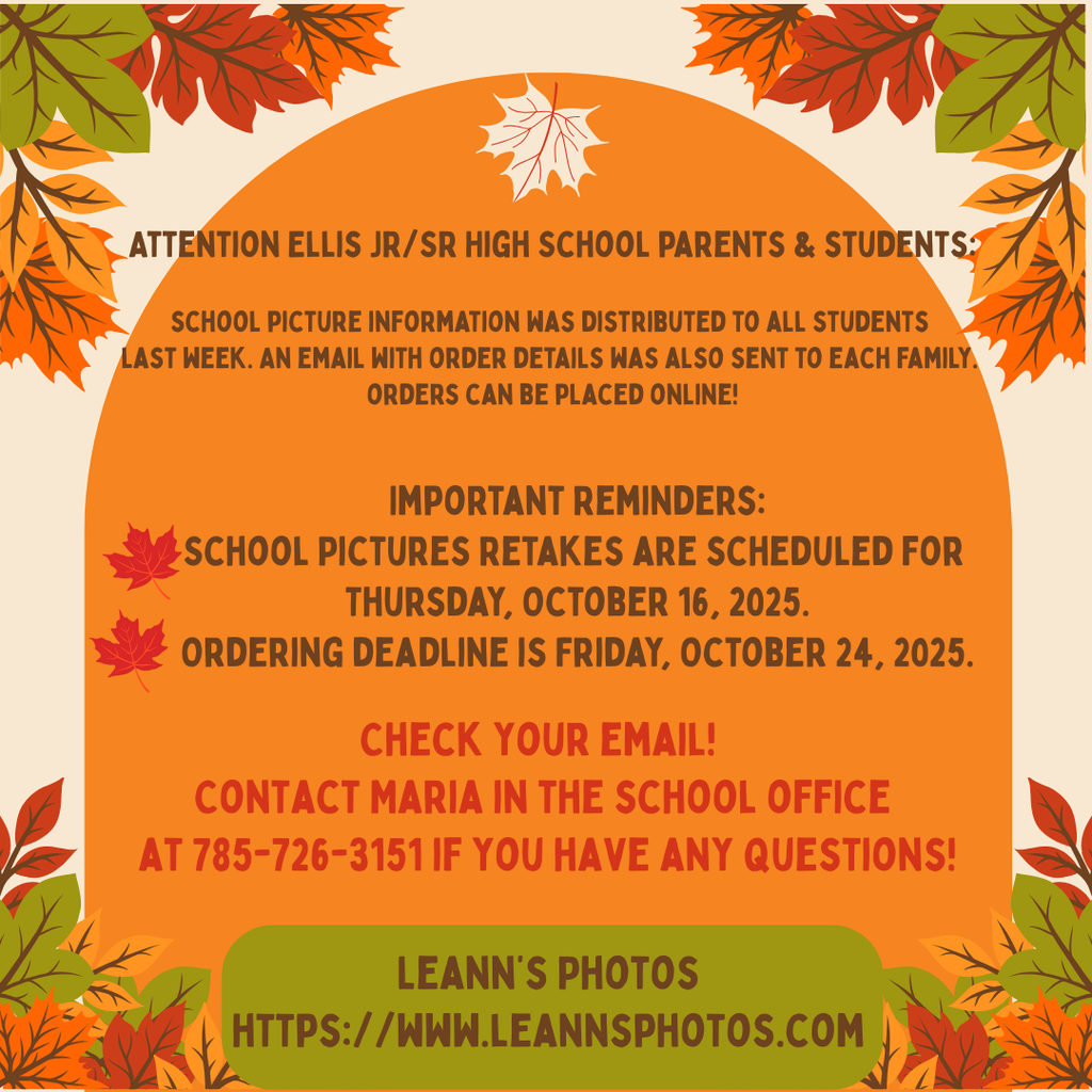 School Pictures-Retakes 10/16/25