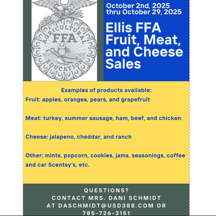 25 FFA FALL FUNDRAISING FLYER