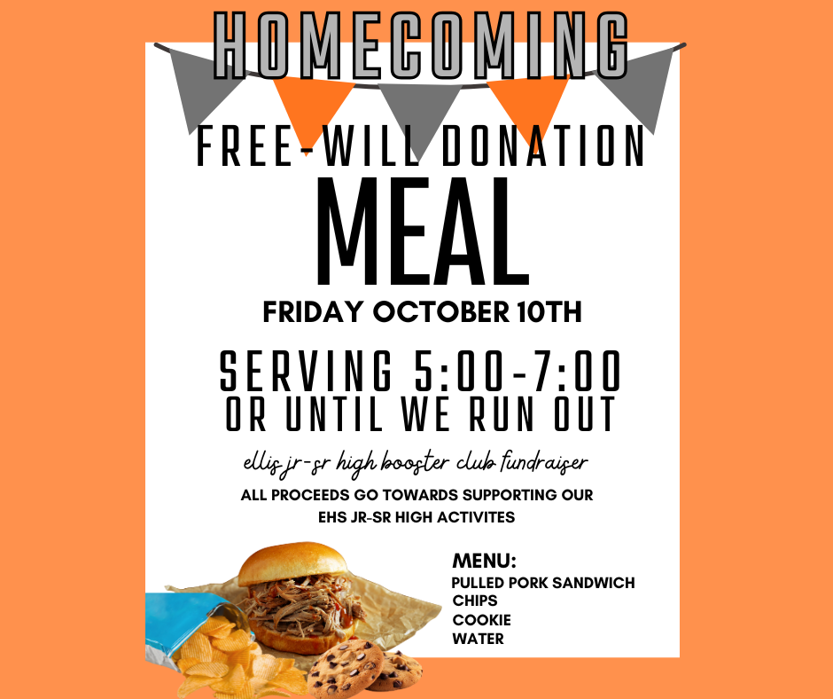 Ellis Booster Club Meal 10/10/25