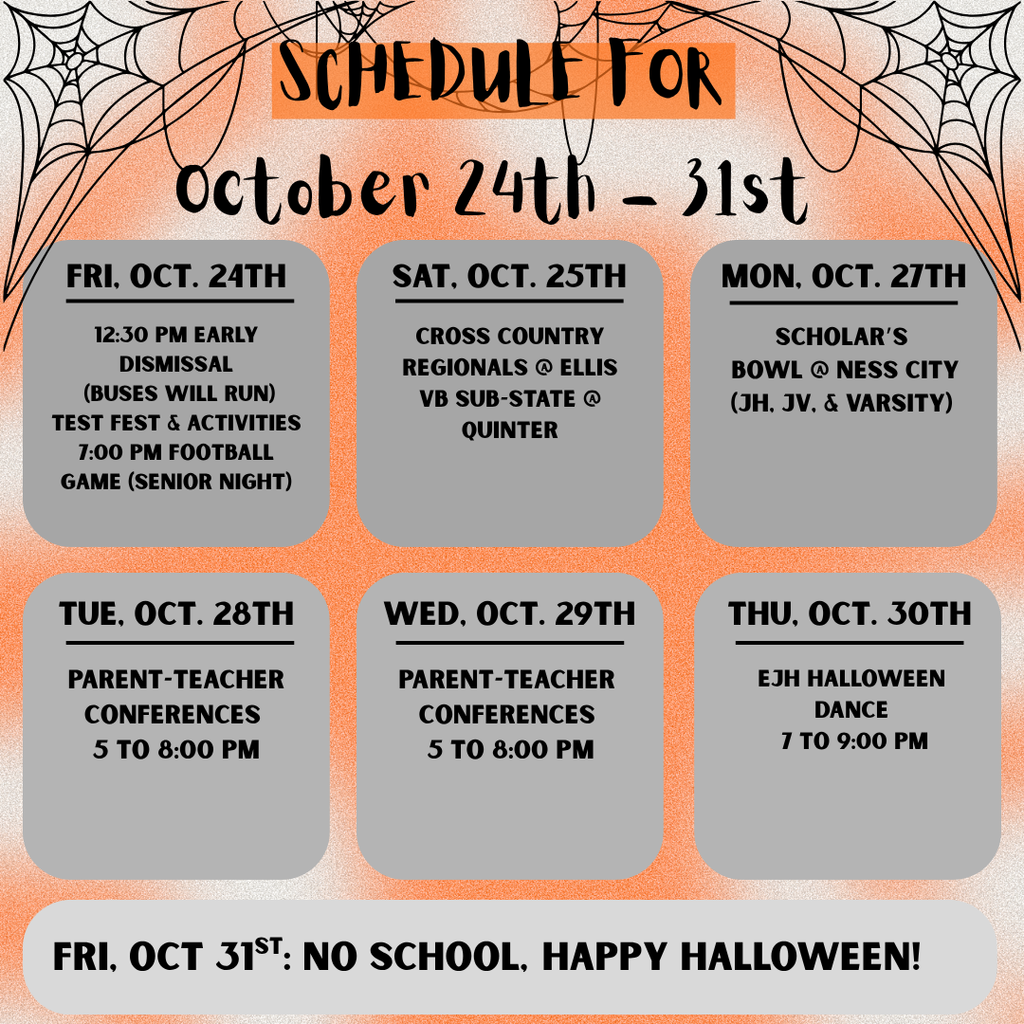 EHS/EJH Schedule 10-24 to 10-31-25