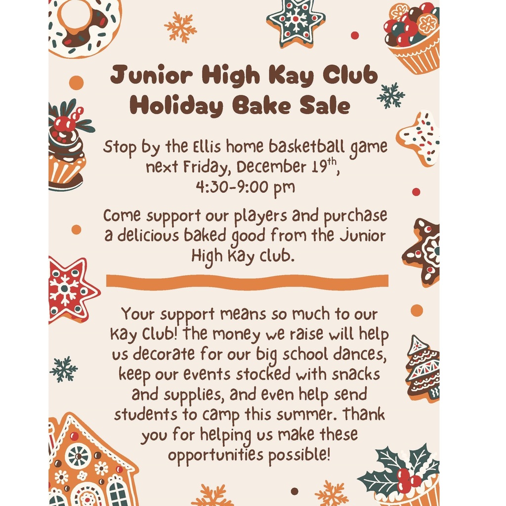 JH KAY Bake Sale 12-19-25