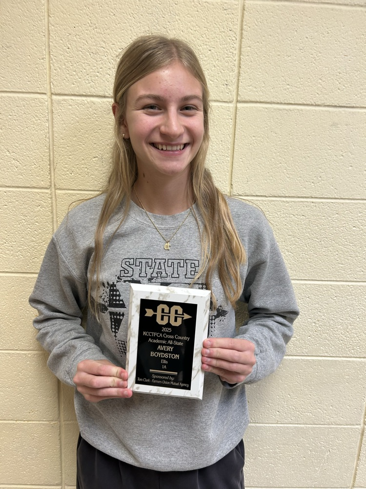 Congratulations to Avery Boydston on her award for 2025 KCCTFCA Cross Country Academic All-State honors.