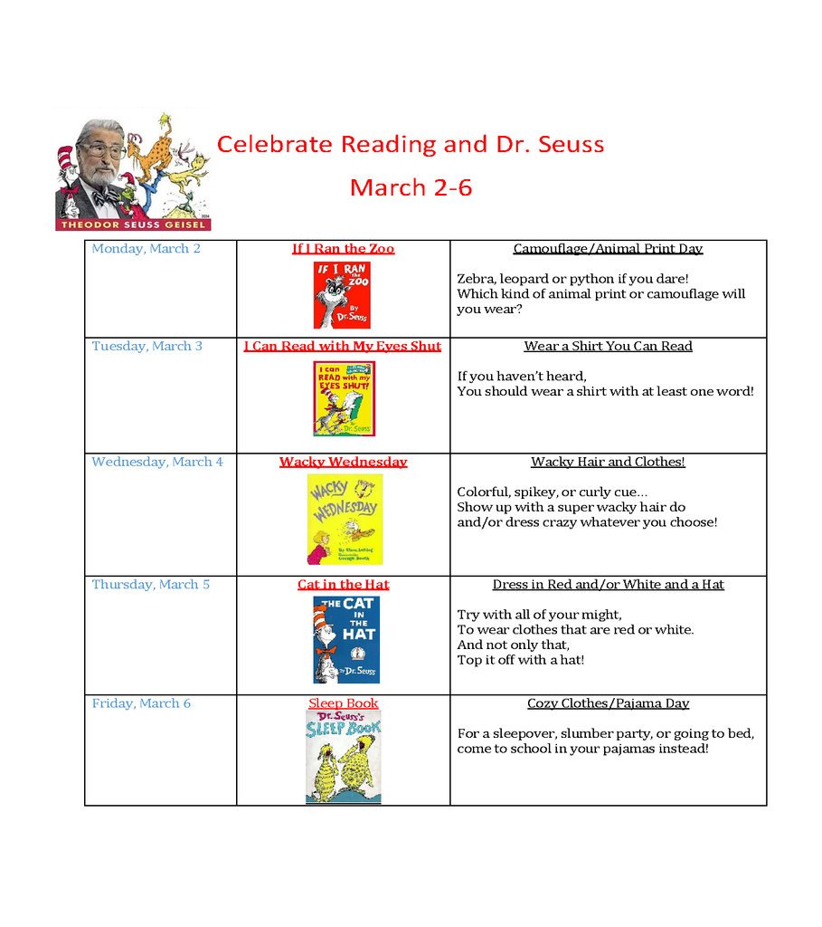 Dr. Seuss Week