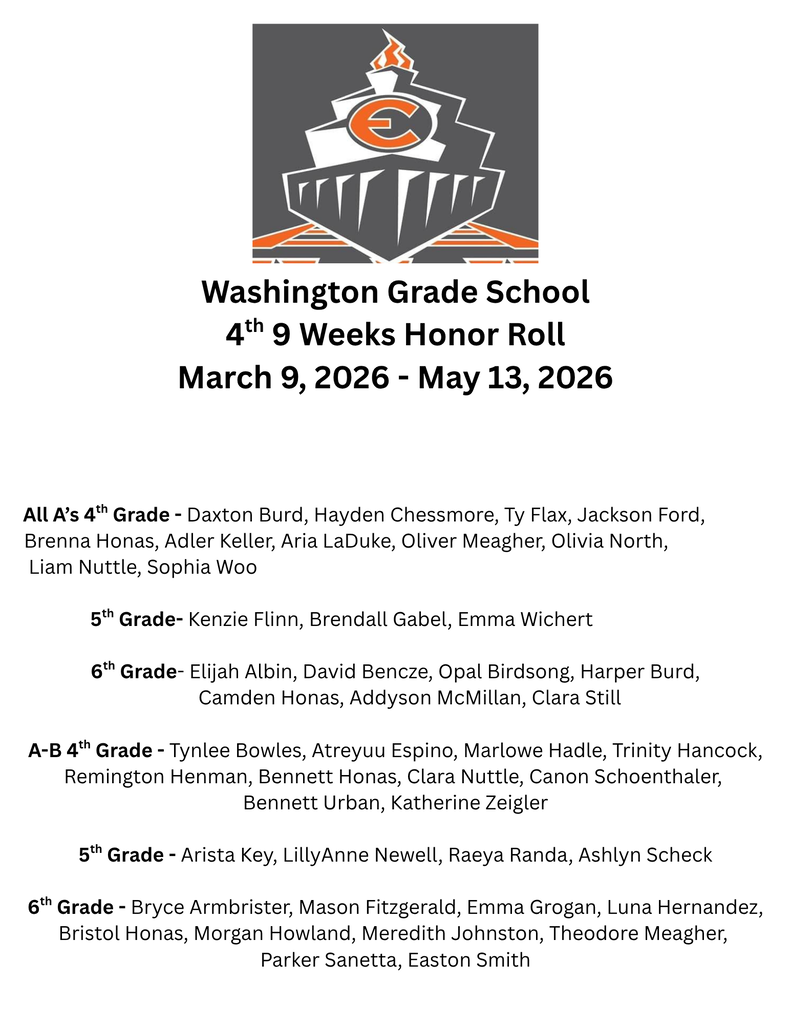 4th 9 Weeks Honor Roll