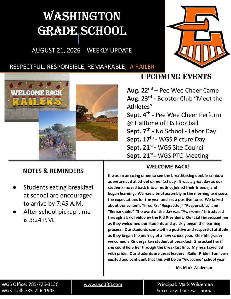 WGS Newsletter - Aug. 21st