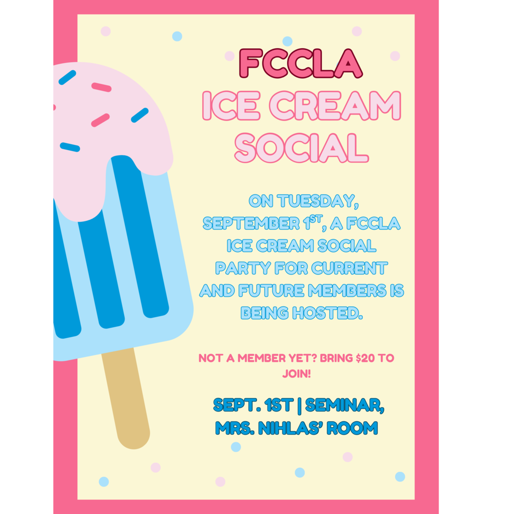 FCCLA Ice Cream Social 9/1/26