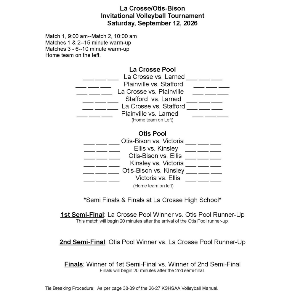 Otis-Bison Tourney Bracket 9-12-26