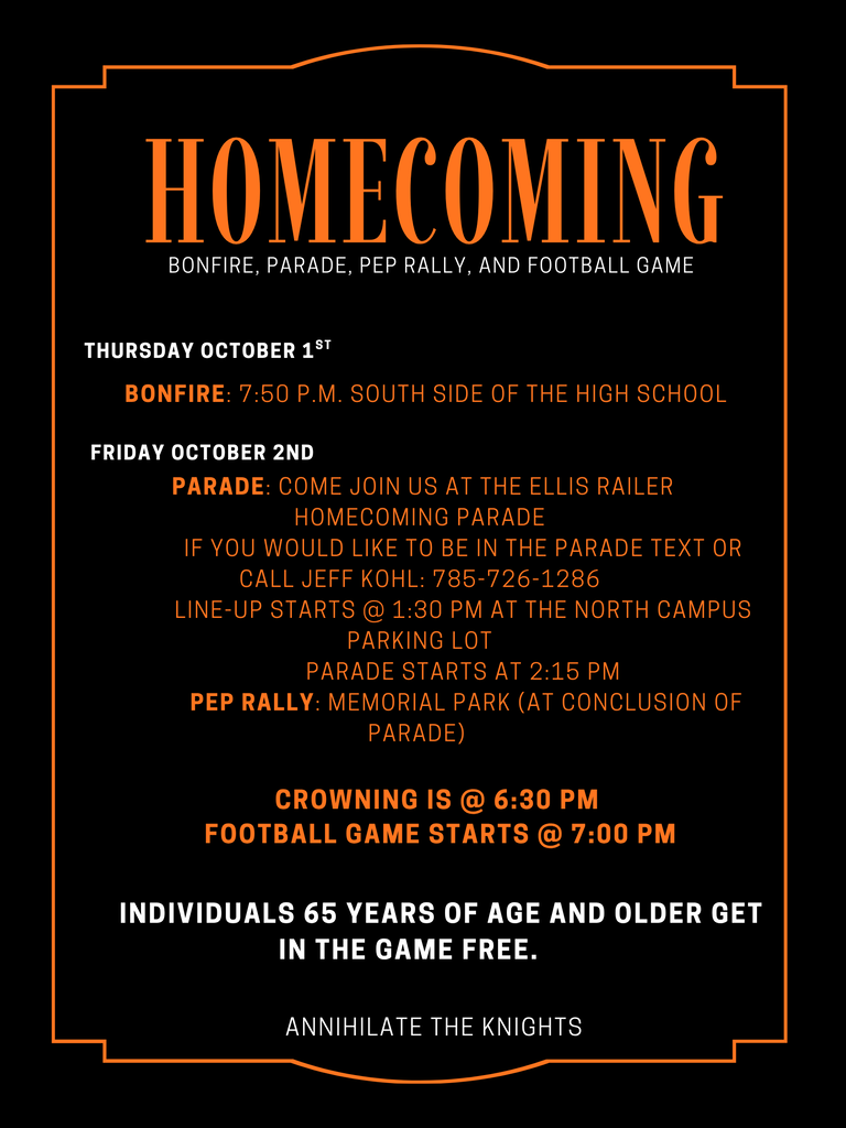 2026 HOCO Bonfire/Parade/Game Info