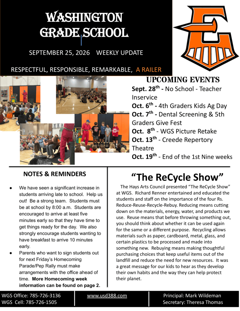 WGS Newsletter - Sept. 28th