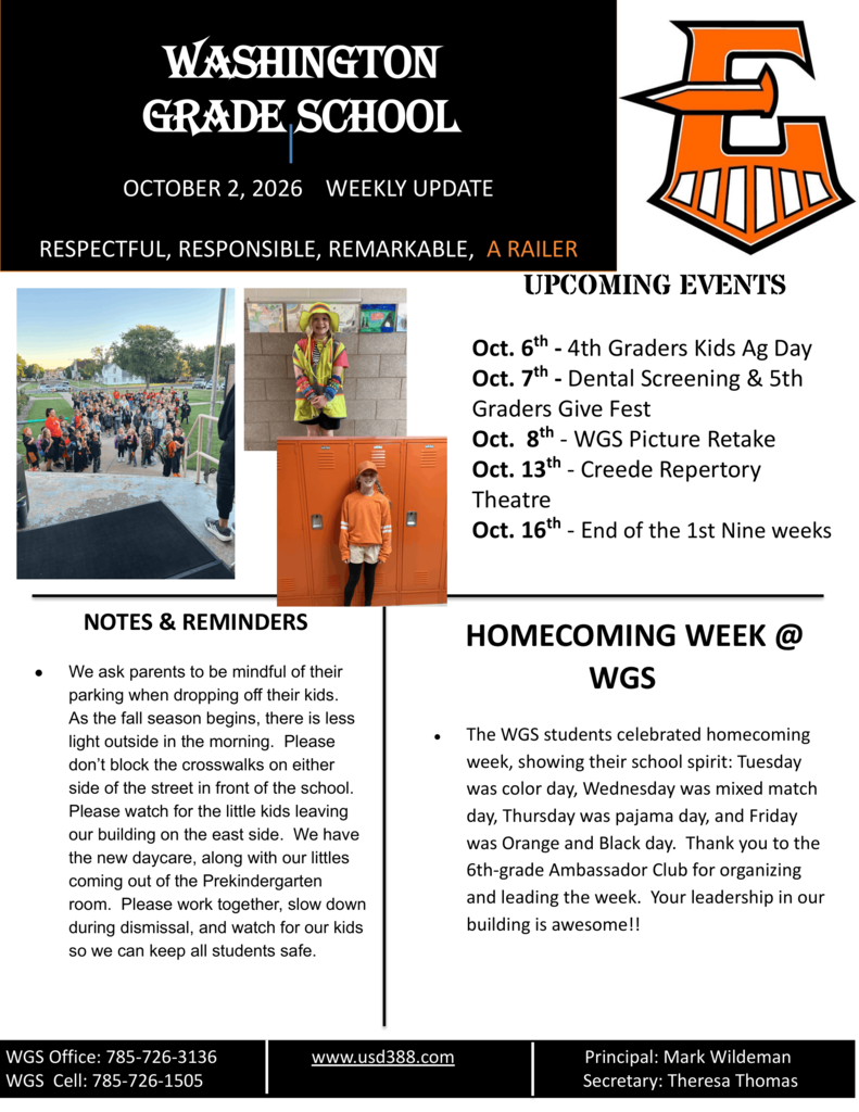 WGS Newsletter - Oct. 2nd