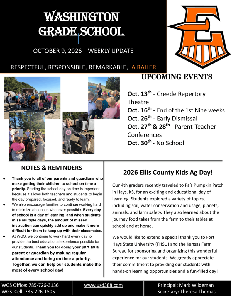 WGS Newsletter October 9th 