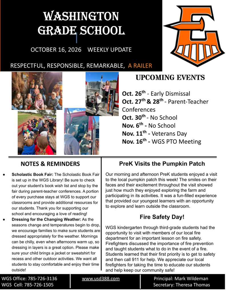 WGS Newsletter - Oct. 16th