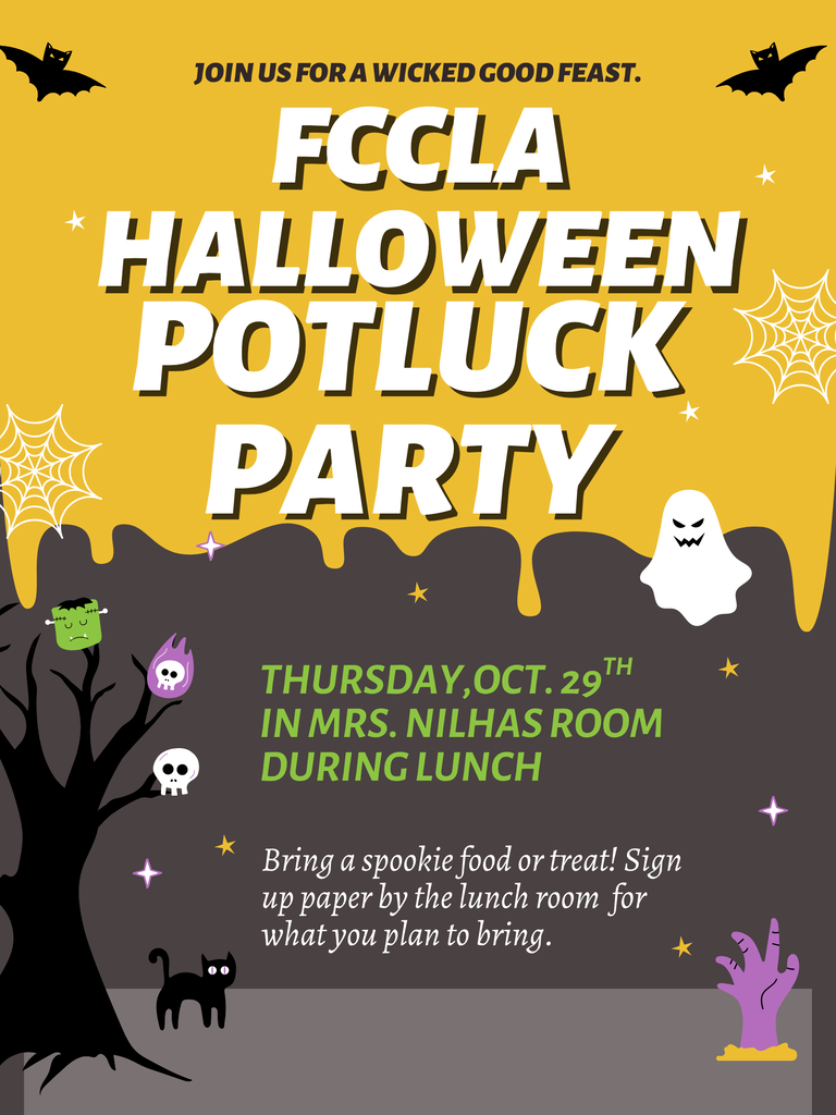 FCCLA Halloween Potluck 10/29/26