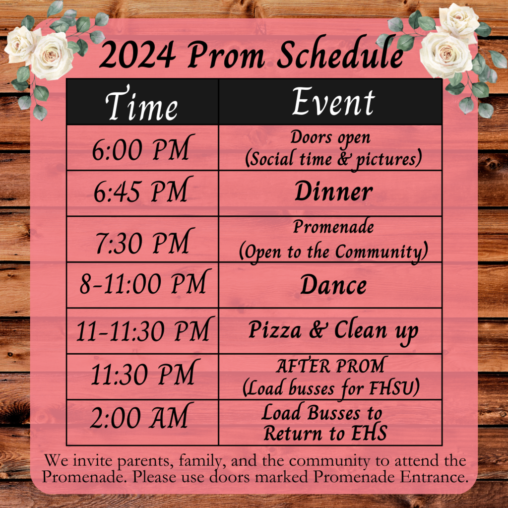 2024 Prom Schedule