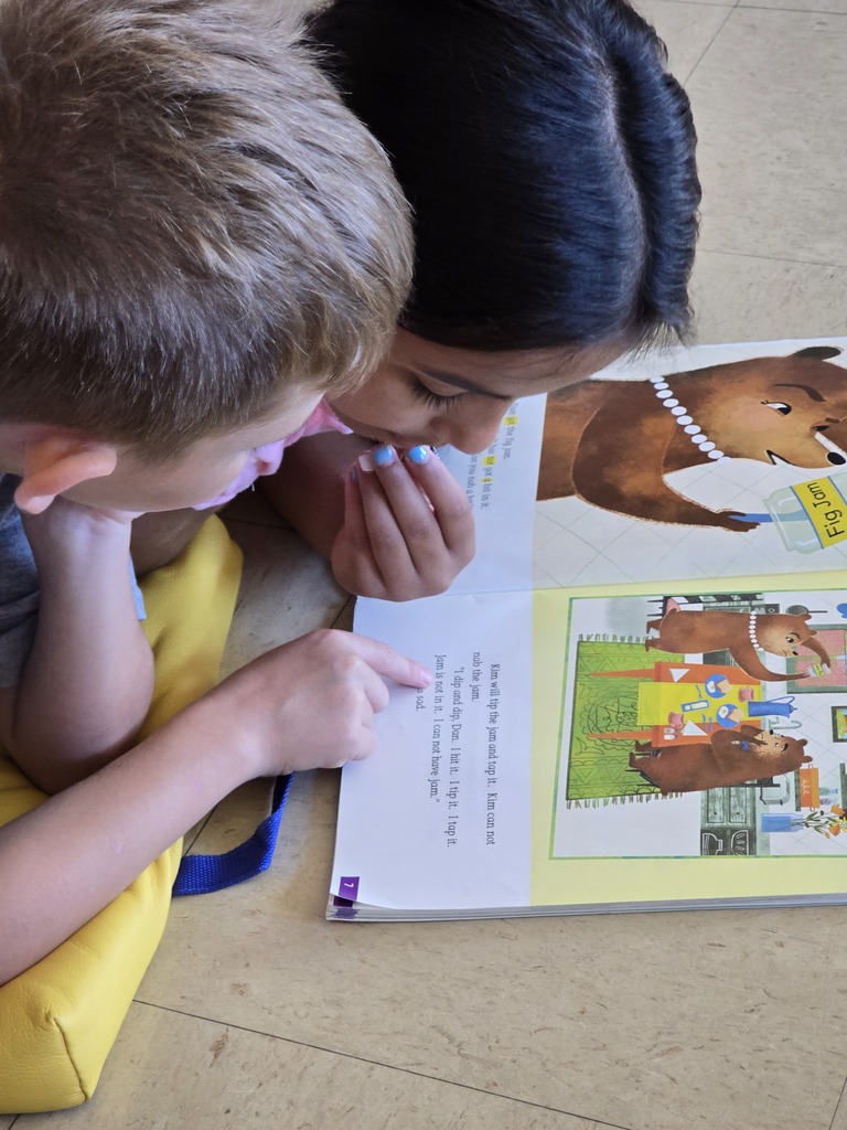 students reading