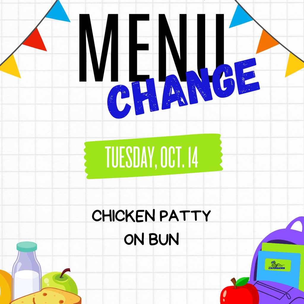 Menu Change - Oct. 14