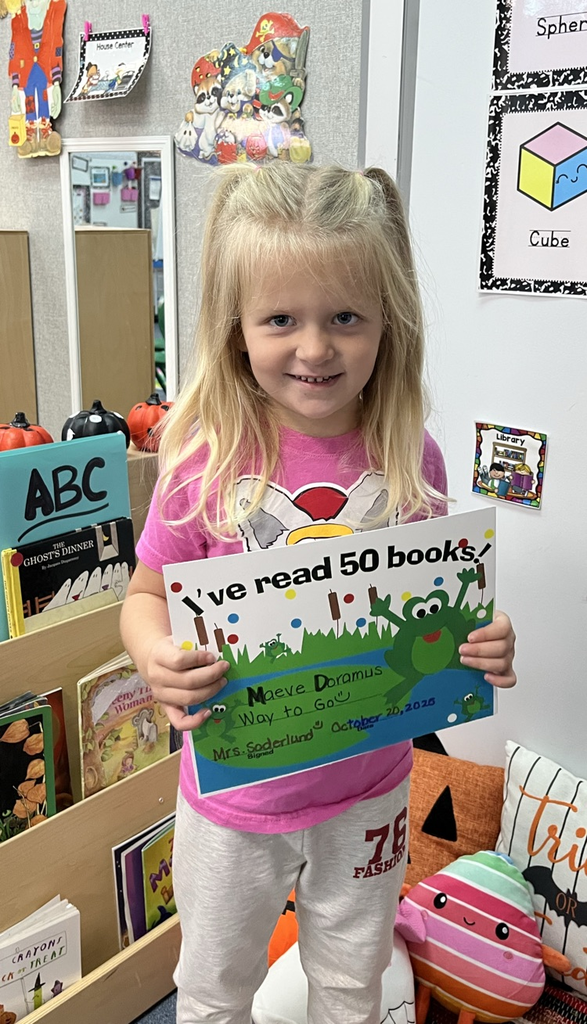 Little Charger Preschool reader, Maeve Doramus read 50 books!!!