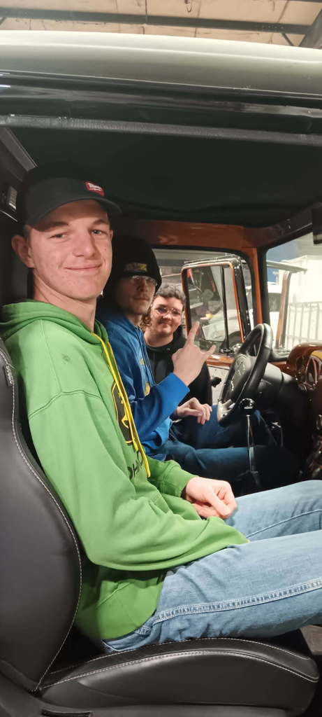 Students trying out the trucks