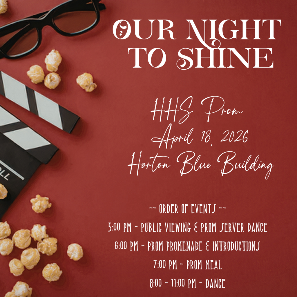 Red poster with "Our Night to Shine" text and details about an event on April 18, 2026.