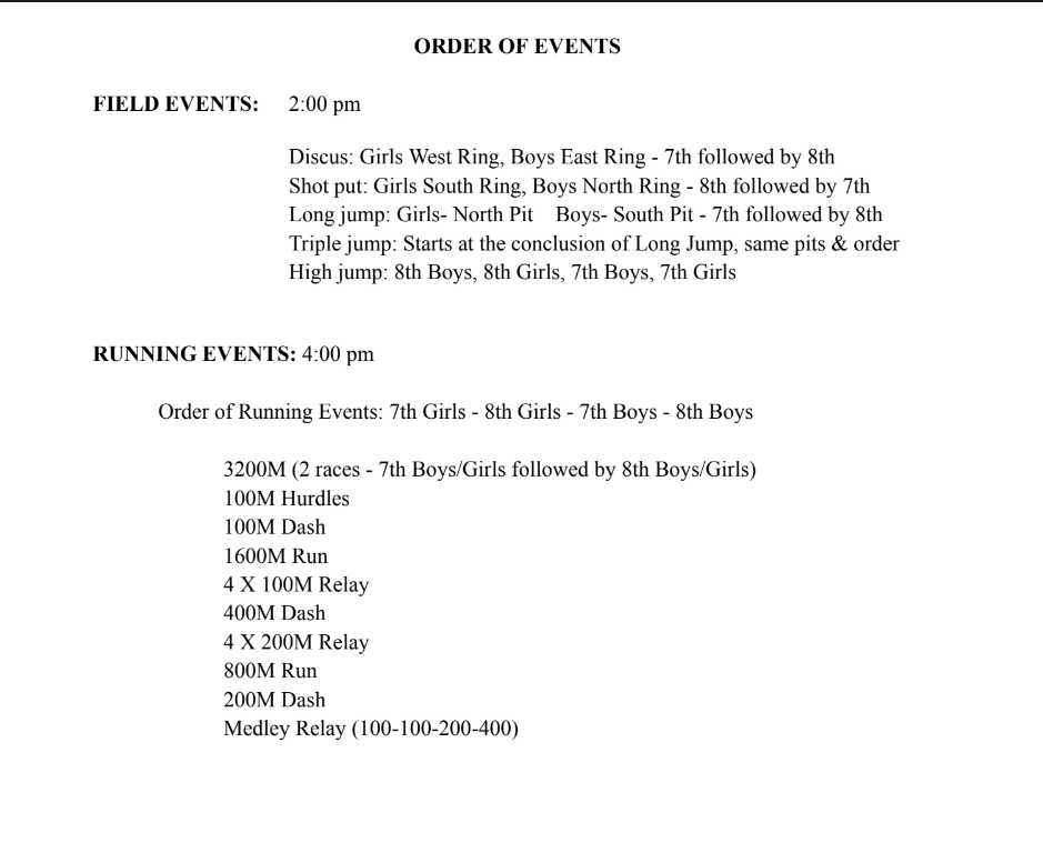 Jackson Heights Order of Events
