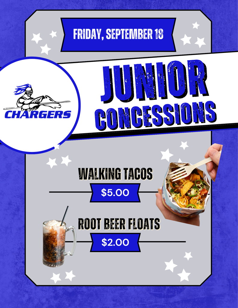 Junior Class concession stand specials -- Walking tacos, root beer floats