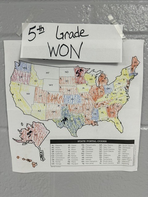 map showing what states were read