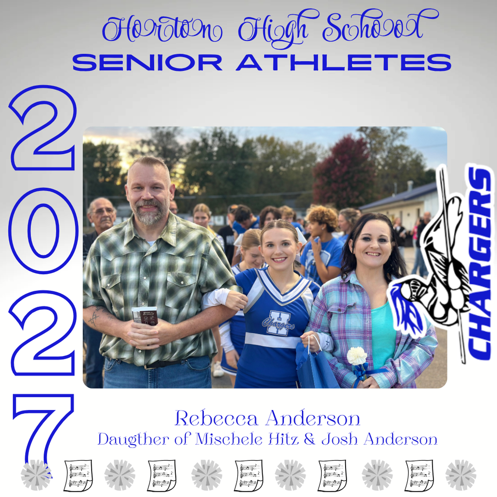 Advertisement for senior athletes includes man, girl in uniform, woman holding blue jacket, and large numbers 2021 on white background.