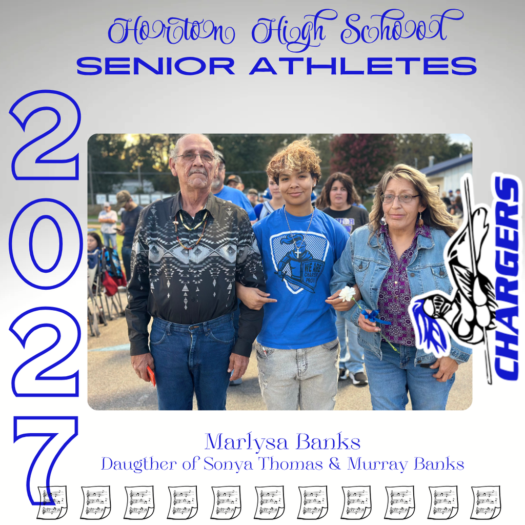 Three people stand together outdoors, two adults and a child, with a blue and white background.