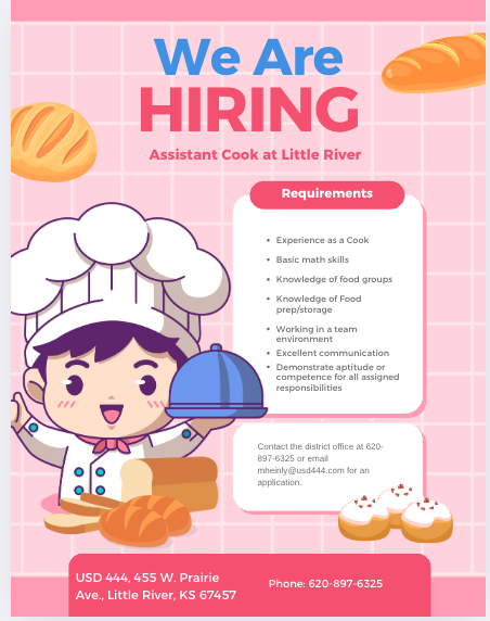 Hiring Assistant Cook ant Little River