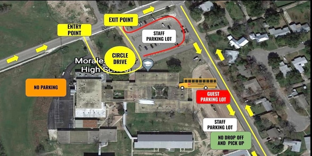 Morales Junior High Drop-off and Pick-Up Map