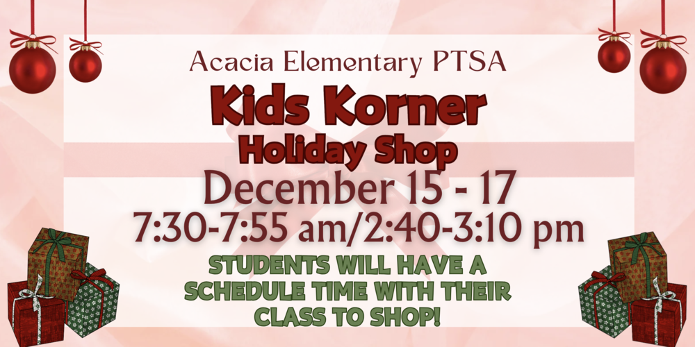 Kids Korner Holiday Shop