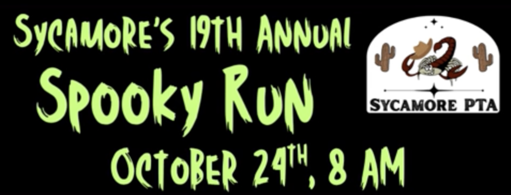 Sycamore's 19th Annual Spooky Run October 24th 8 am